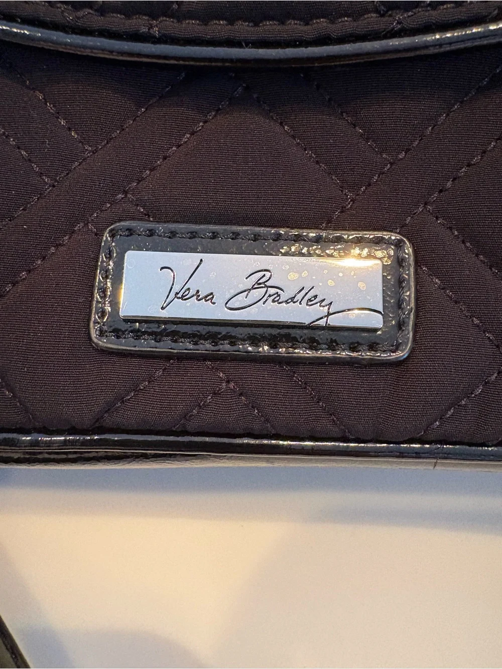 Vera Bradley Black Quilted Chain Strap Crossbody